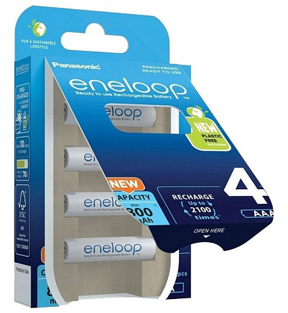  AAA  Eneloop 800mAh, Blister*4, Panasonic, BK-4MCDE/4BE