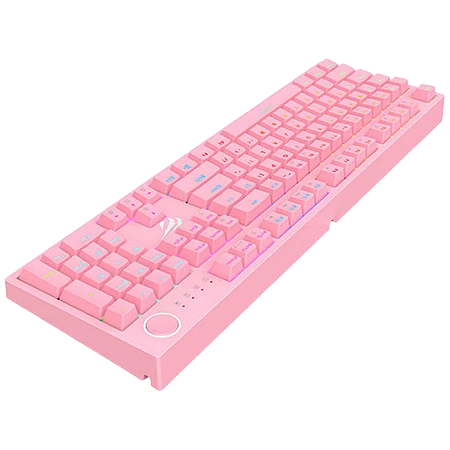 Gaming Keyboard Havit KB871L, Mechanical, Blue SW, RGB, 104 Keys, US Layout, 1.6m, USB, Pink Gaming Keyboard Havit KB871L, Mechanical, Blue SW, RGB, 104 Keys, US Layout, 1.6m, USB, Pink