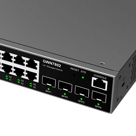 16-port 10/100/1000Mbps Managed Switch Grandstream "GWN7802", 4xSFP expansion slot