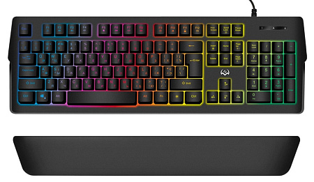 Gaming Keyboard SVEN KB-G9400, Fn keys, Programmable, Win Lock, Wrist rest, RGB, 1.8m, USB, EN/RU, B