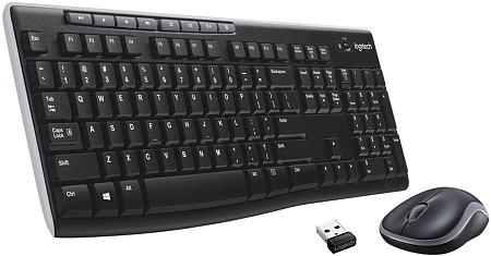 Wireless Keyboard & Mouse Logitech MK270, Media сontrols, Spill-resistant, 1000dpi, 3 buttons, 2xAAA