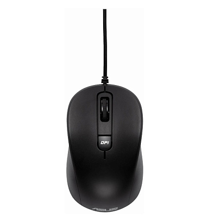 Mouse Asus MU101C Silent, 1000-3200 dpi, 4 buttons, Ambidextrous, 85g, 1.5m, USB, Black