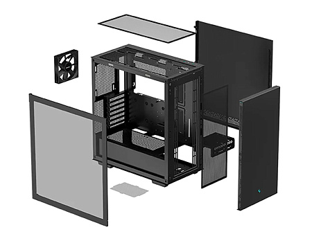 Case ATX Deepcool CH510, w/o PSU, 1x120mm, 2xUSB3.0, Tempered Glass, VGA & Headset holder, Dust Filt