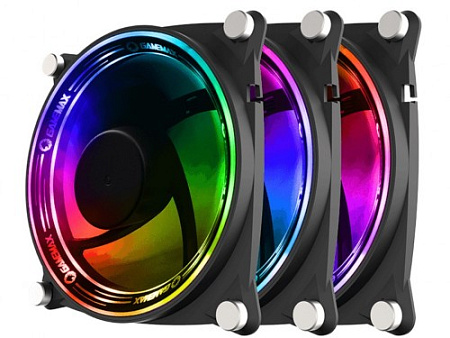 PC Case Fan GAMEMAX RB300, 3xARGB Fan Kit, 120mm, 28dB, 58 CFM, 1900RPM ,процессоры ,оперативная память, ssd, M2, hdd, кейсы