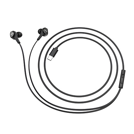 Hoco Earphones Type-C with Mic Passion M67, Black
