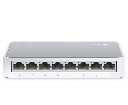 .8-port 10/100Mbps Desktop Switch  TP-LINK "TL-SF1008D", Plastic Case
