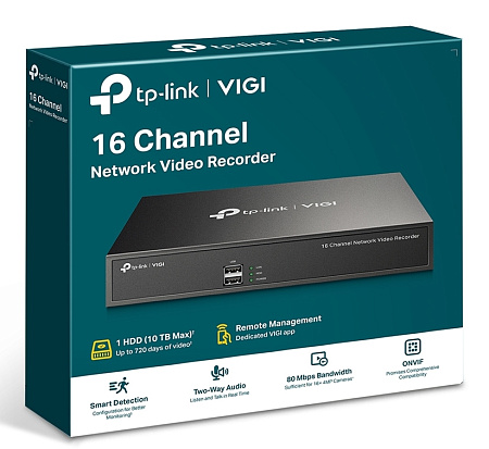 TP-Link 16 Channel Network Video Recorder  "VIGI NVR1016H", 1xSATA up to 16TB