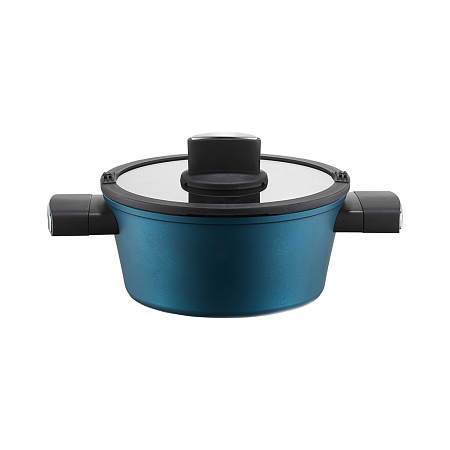 Ambition, Pot With Lid, Azzuro, 24 Cm, 4 L, Qualum Basic Coating, Aluminium, Glass Ambition, Pot With Lid, Azzuro, 24 Cm, 4 L, Qualum Basic Coating, Aluminium, Glass