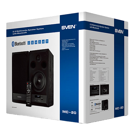 Speakers SVEN "MC-20" Black, 90w, Bluetooth, SD, USB Flash, Remote Control, FM, 3.5mm jack