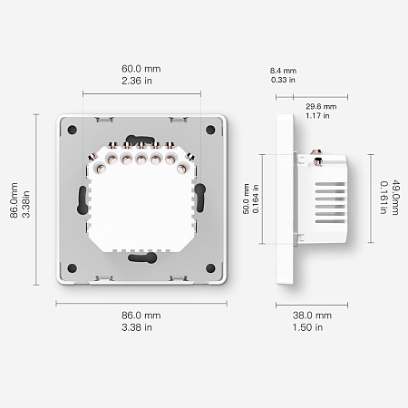 Moes Zigbee Star Ring Smart Push Button Switch 1 Gang (Neutral Optional), White