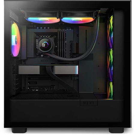 AIO Liquid Cooling NZXT Kraken 280 RGB Black (34.5dB, 90.8CFM, 2x140mm, 500-1500RPM, LCD 1.54", CAM)