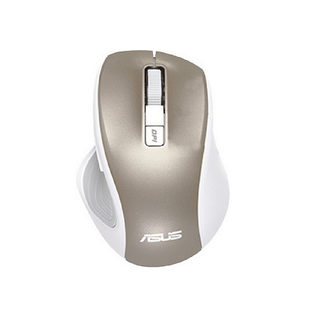 Wireless Mouse Asus MW202, 800-4000 dpi, 6 buttons, Ergonomic, 80g, Silent, 1xAA, Gold