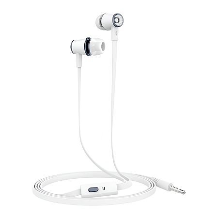Ksix Earphones 3.5mm with Mic GO&PLAY Small 2, White