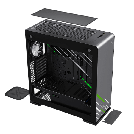 Case EATX GAMEMAX VEGA Pro, w/o PSU, 0.8/1.2mm, 1x120mm ARGB, ARGB Hub, Dual Side Tempered Glass, Du