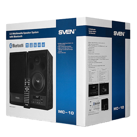 Speakers SVEN "MC-10" Black, 50w, Bluetooth, SD, USB Flash, Remote Control, FM, 3.5mm jack