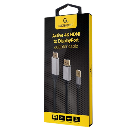 Adapter DP M to HDMI M  Active 4K Cablexpert "A-HDMIM-DPM-01" Display port male to HDMI male