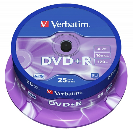 25*Cake DVD+R Verbatim, 4.7GB, 16x, 43500