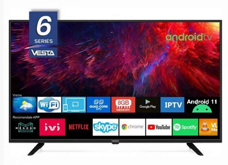 LED TV Vesta LD50H7902 UHD HDR DVB-T/T2/C CI+ AndroidTV 11 , samsun ,vesta ,hisense,lg,voltus,крепление для телевизора