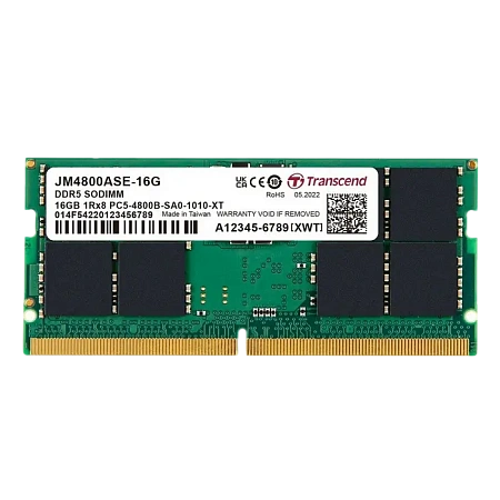 Оперативная память Transcend JetRam, DDR5 SDRAM, 4800 МГц, 16Гб, JM4800ASE-16G,процессоры ,оперативная память, ssd, M2, hdd, кейсы