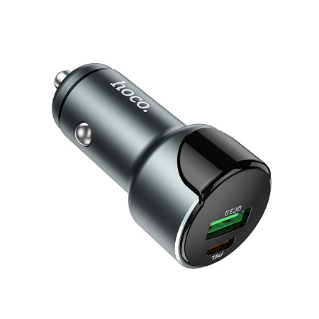 Hoco Car Charger USB/Type-C PD 20W + QC3.0 18W Z42, Gray
