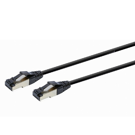 Patch Cord Cat.8  0.25m, Black, PP8-LSZHCU-BK-0.25M, Cablexpert, Low Smoke Zero Halogen (LSZH)