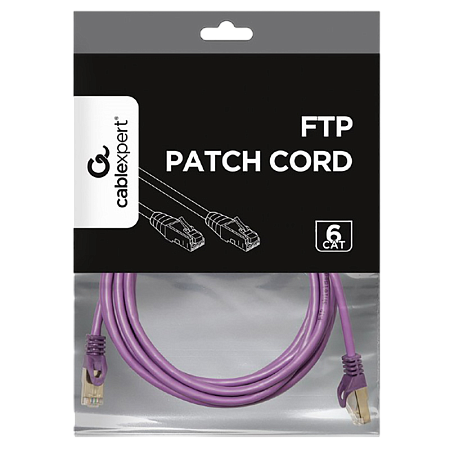 Patch Cord Cat.6/FTP,    5m, Purple, PP6-5M/V, Cablexpert