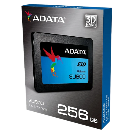 2.5" SATA SSD  256GB  ADATA Ultimate SU800 [R/W:560/520MB/s, 80K/85K IOPS, SM2258, 3D-NAND TLC]