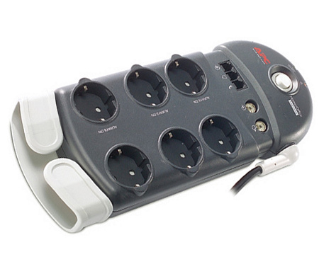 APC Home/Office SurgeArrest 6 outlets with Phone&Coax protection, PH6VT3-RS, 230V Russia (2,44M)