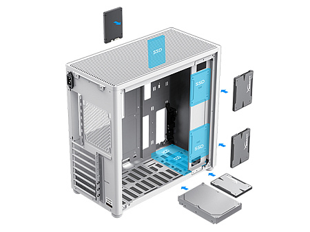 Case ATX GAMEMAX Spark Pro, w/o PSU, 0.8/0.6mm, Front Metal, Dual Side Tempered Glass, Dust Filter, 