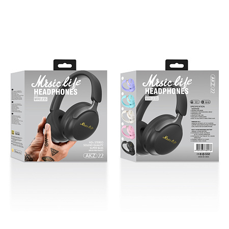 Musen Wireless Headphones over ear AKZ-22, Black Musen Wireless Headphones over ear AKZ-22, Black