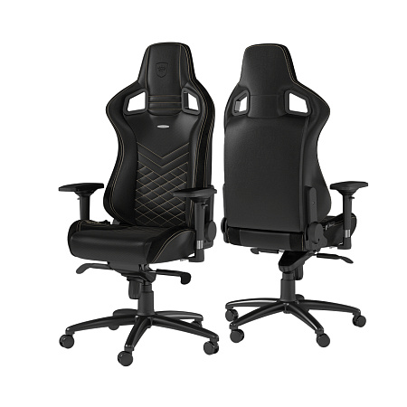 Gaming Chair Noble Epic NBL-PU-GOL-002 Black/Gold, User max load up to 120kg / height 165-180cm