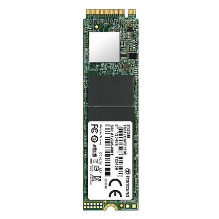 .M.2 NVMe SSD   512GB Transcend 110S [PCIe 3.0 x4, R/W:1700/1400MB/s, 160/250K IOPS, 200TBW, 3DTLC]