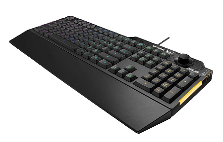 Gaming Keyboard Asus TUF Gaming K1, Mech-Brane, Volume knob, Spill-resistance, 5-zone RGB, Macro Key