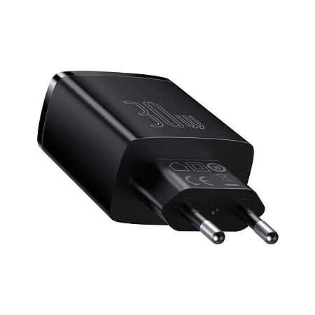 Baseus Wall Charger 2*USB-A+1*Type-C, Compact Series, Black