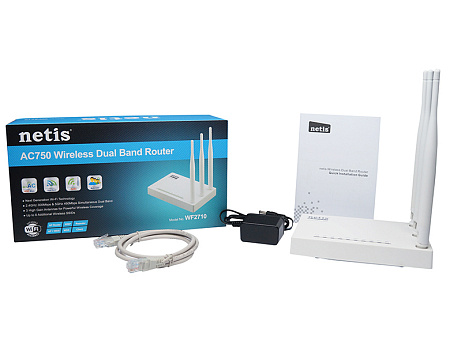 Wi-Fi AC Dual Band Netis Router, "WF2710", 750Mbps, 3x5dBi Fixed Antennas
