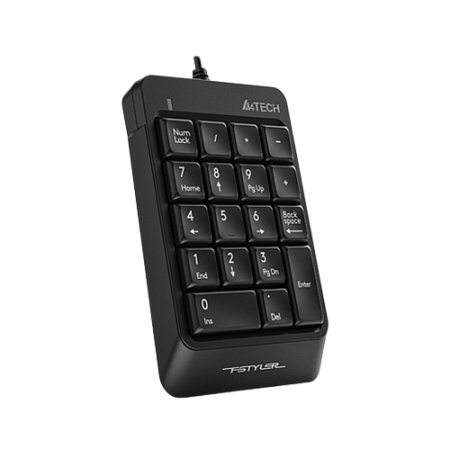 Numeric Keypad A4tech FK13P, Slim Profile, Round-Square Keycaps, High-Elasticity Silicon, USB, Black