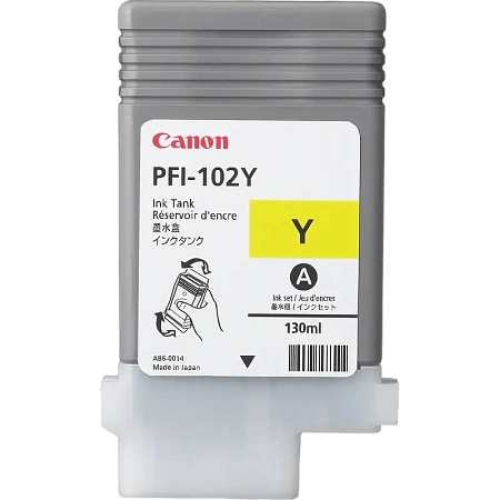 Картридж чернильный Canon PFI-102, 130мл, Желтый,бумага ,чернила, Opc, тонер, dvd, duracell, батарейки