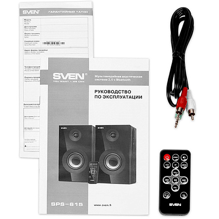 Speakers SVEN "SPS-615" Black, 20w, Bluetooth, SD, USB Flash, Remote Control