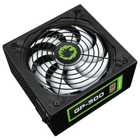 Power Supply ATX 500W GAMEMAX GP-500, 80+ Bronze, 140mm, Active PFC, DC/DC, Flat cable design, Black