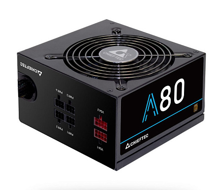 Power Supply ATX 650W Chieftec A-80 CTG-650C, 85+, 120mm, Active PFC, Semi-modular, Black