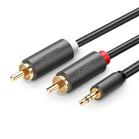UGREEN Cable Audio/AUX 3.5mm Male to 2xRCA Male 1.5M | AV102, Gray UGREEN Cable Audio/AUX 3.5mm Male to 2xRCA Male 1.5M | AV102, Gray