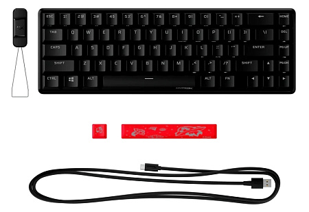 Gaming Keyboard HyperX Alloy Origins 65, Mechanical, 65% form factor, Linear SW, PBT keycaps, Alumin