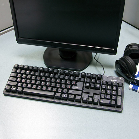 Keyboard SVEN Standard 301, Classic layout, Splash proof, Calculator key, 1.5m, USB, EN/RU, Black