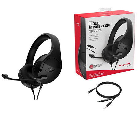 Игровая Гарнитура HyperX Cloud Stinger Core PC, Проводной аналоговый, Чёрный