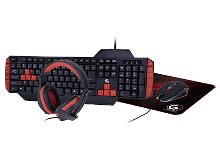 Gaming Keyboard & Mouse & Mouse Pad & Headset Gembird GGS-UMG4-02, US Layout, USB/3.5mm 