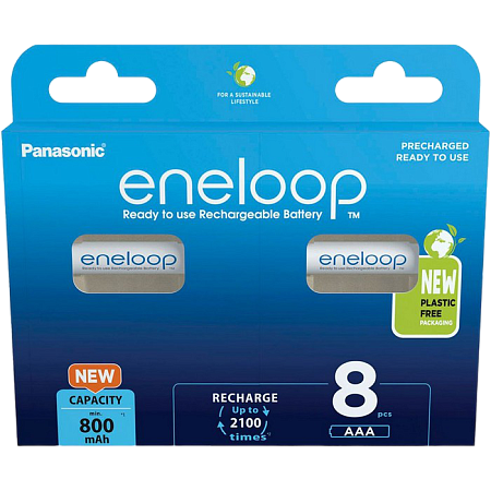 AAA  Eneloop 800mAh, Blister*8, Panasonic, BK-4MCDE/8BE