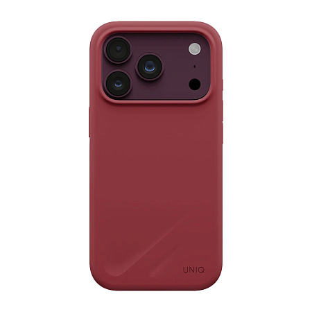 Uniq Case for iPhone 18 Pro 6.3 Hybrid Magclick Charging Lino, Cranberry Red