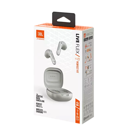  True Wireless JBL  LIVE Flex  Silver TWS True Adaptive Noise Cancelling