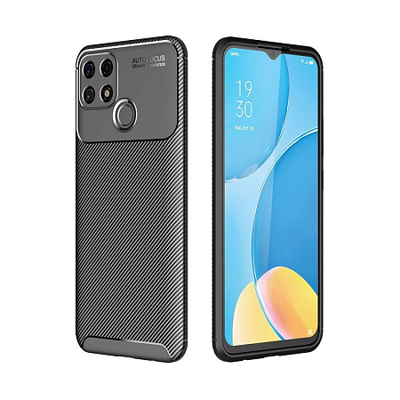 Helmet Case Carbon Oppo A15/15s, Black Helmet Case Carbon Oppo A15/15s, Black