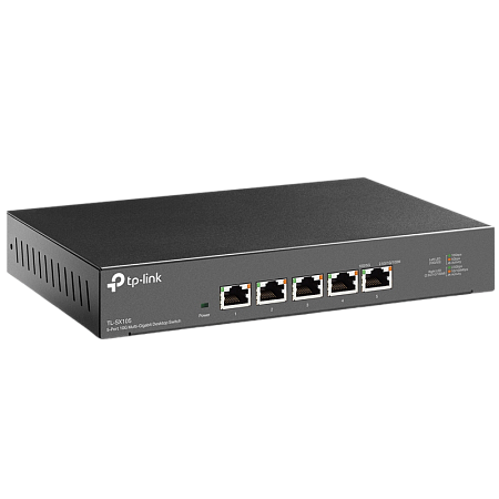 .5-port 10/100Mbps/1/2,5/10 Gbps Switch TP-LINK "TL-SX105", steel case .5-port 10/100Mbps/1/2,5/10 Gbps Switch TP-LINK "TL-SX105", steel case